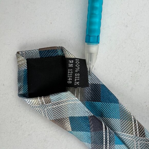 StateMents Blue Aqua Geometric Necktie Tie - Picture 6 of 6